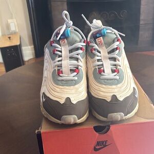 Nike Kids Cream, Gray and Teal Sneakers